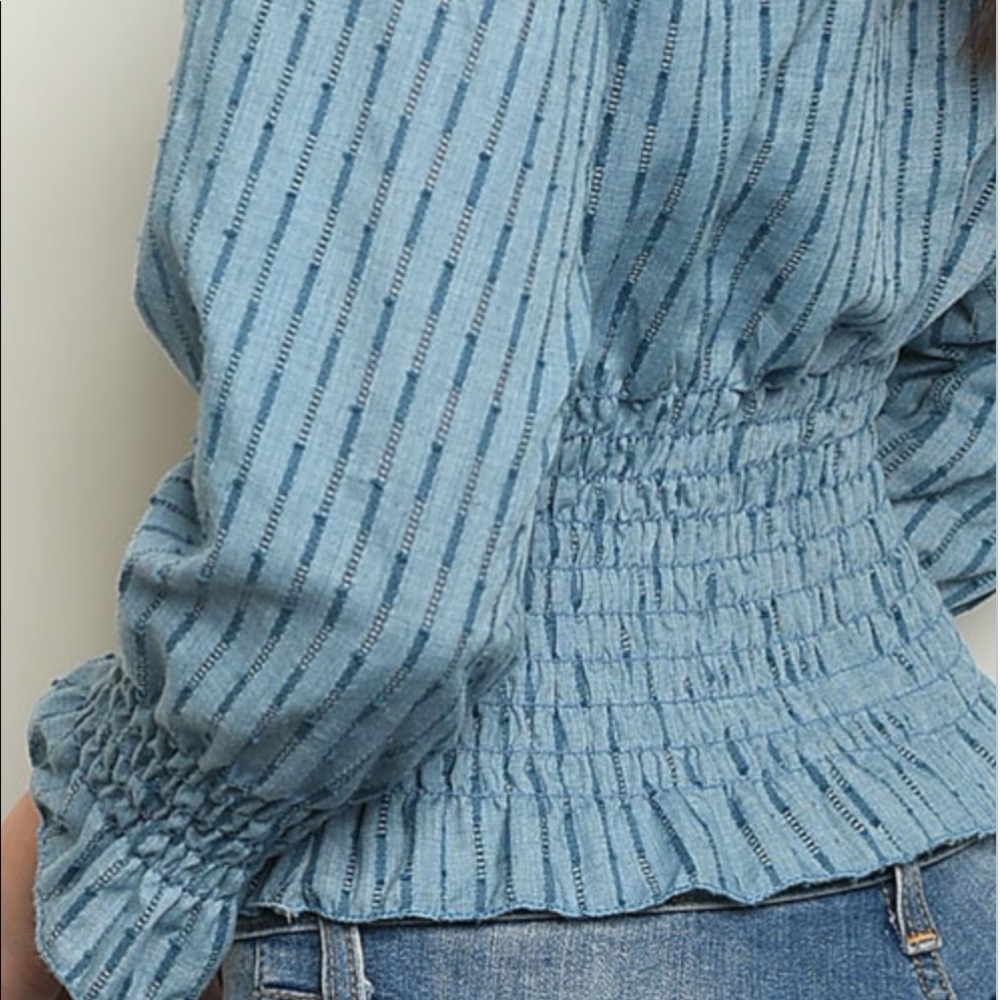 B2G1💕 Elastic Detailed V Neck Top - Picture 5 of 5